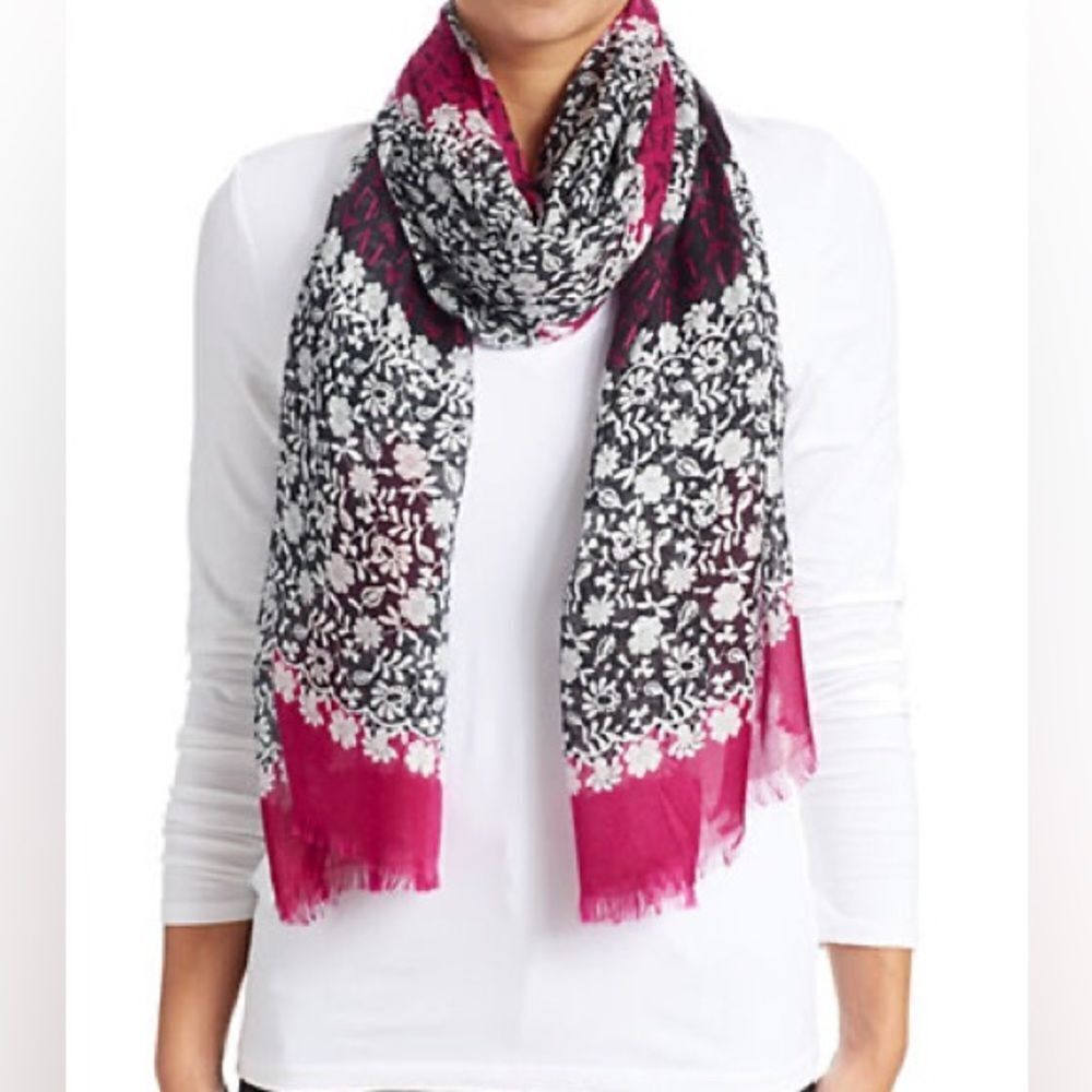 Armani Jeans Modal-Cashmere Logo Scarf-MULTI-One Size